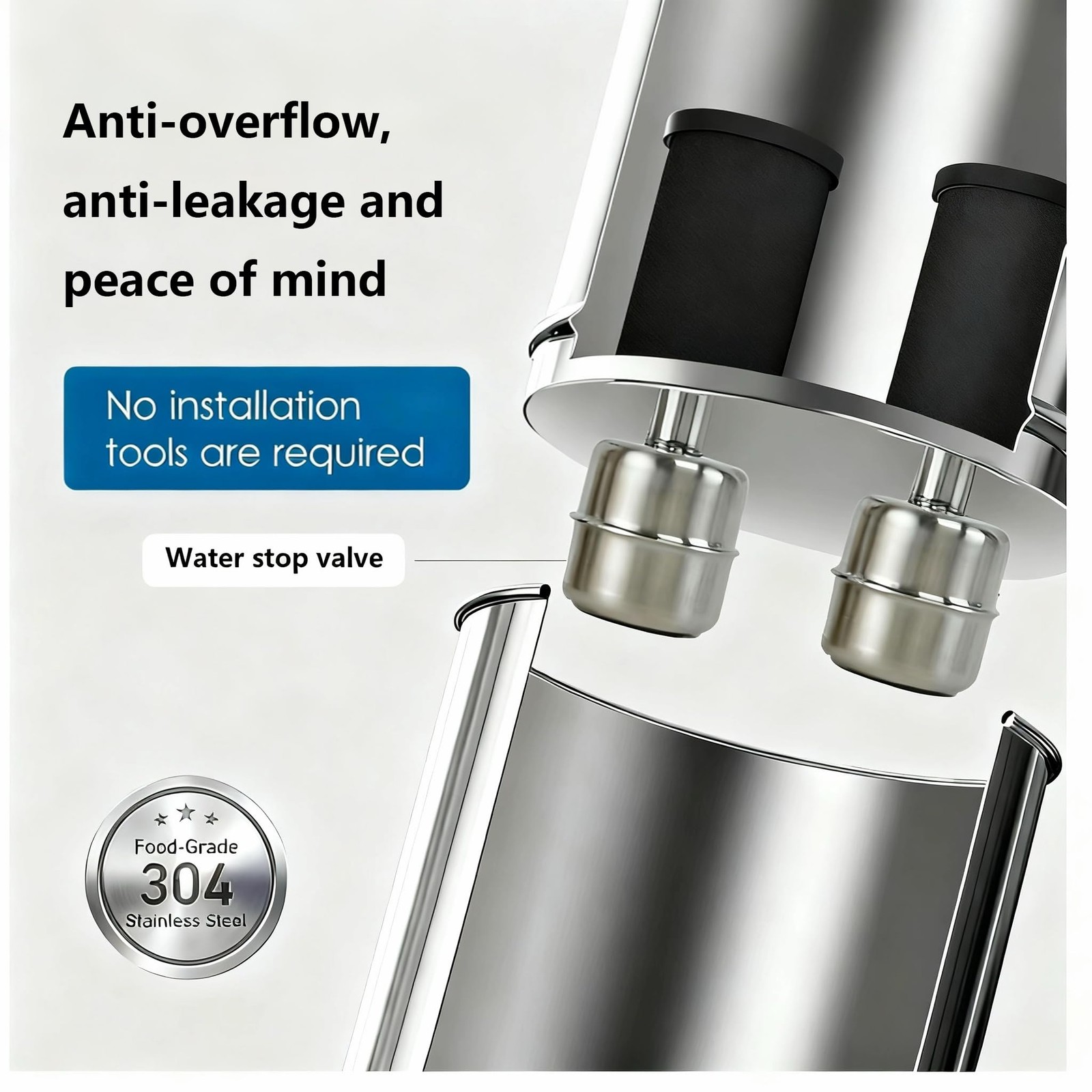 2.25G Ultra-Filtration Gravity Water Filter System, 304 Stainless Steel Count…