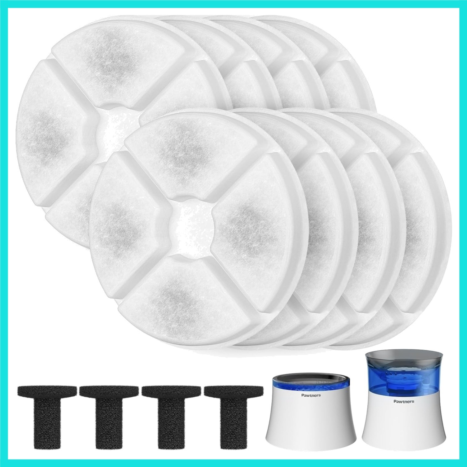 8 + 4 Packs Replacement Filters for LD.2524 & LD.2523 Pet Water Fountain, Mul…