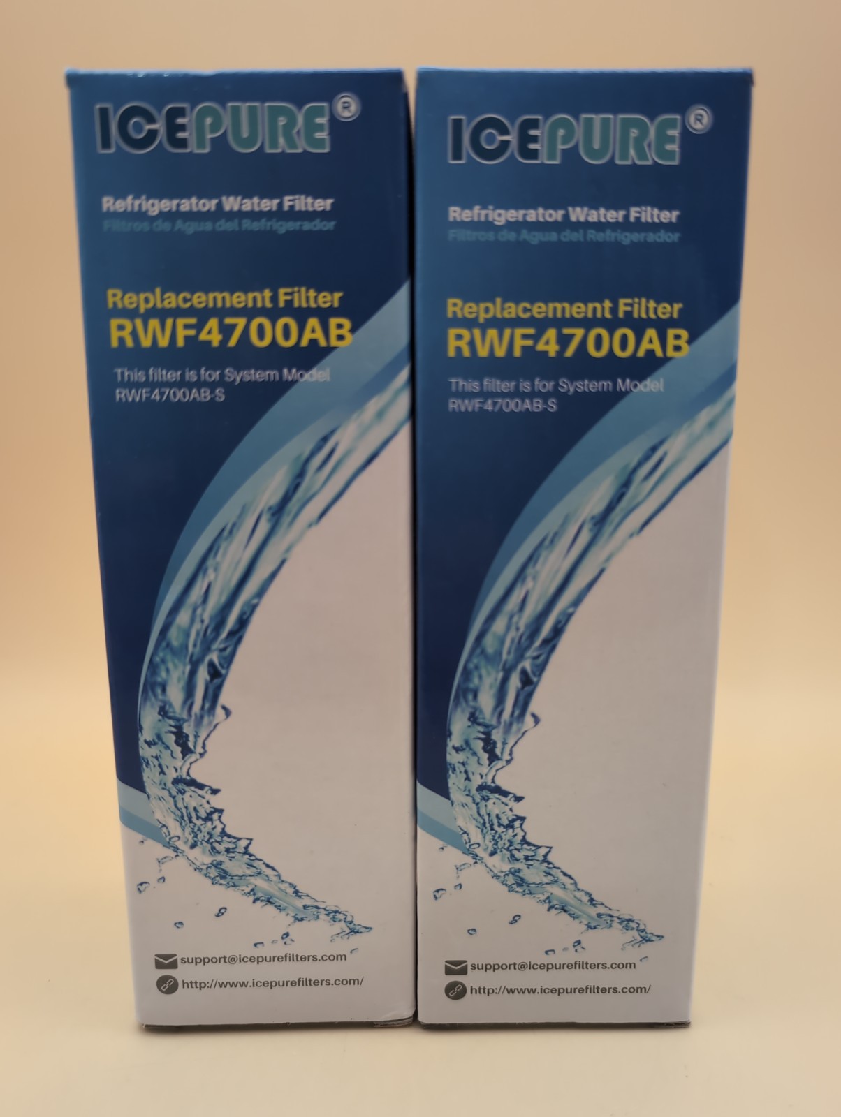 Lot Of 2 ICEPURE RWF4700AC Replacement Refrigerator Water Filter