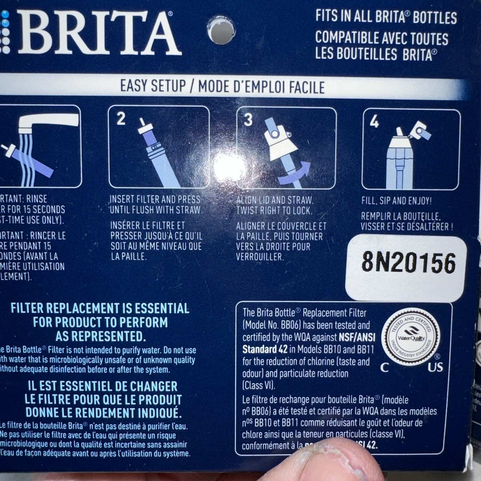 Set of 2 Brita Premium Water Bottle Replacement Filters 2 Count 40 gallons NIB