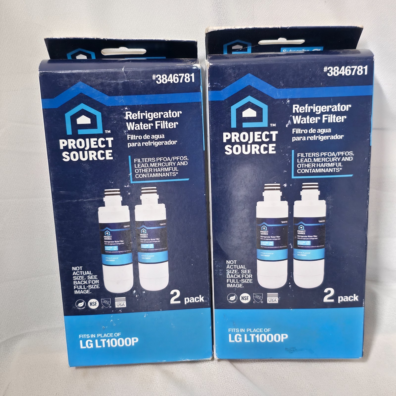 2-2 Packs Refrigerator Water Filters 3846781 Project Source NIB