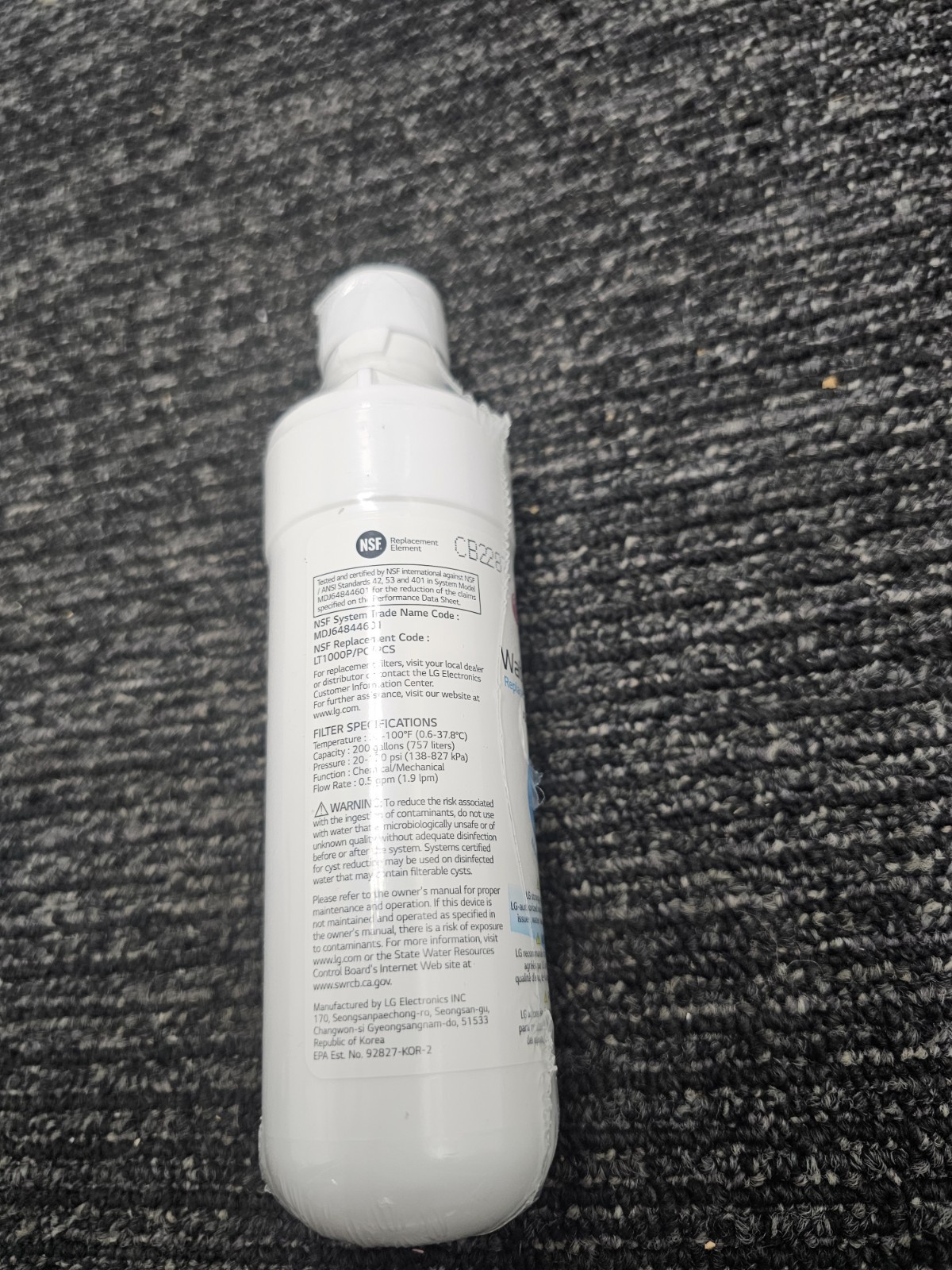 (QTY 2) LG LT1000P PC PCS Replacement Refrigerator Water Filters ADQ747935