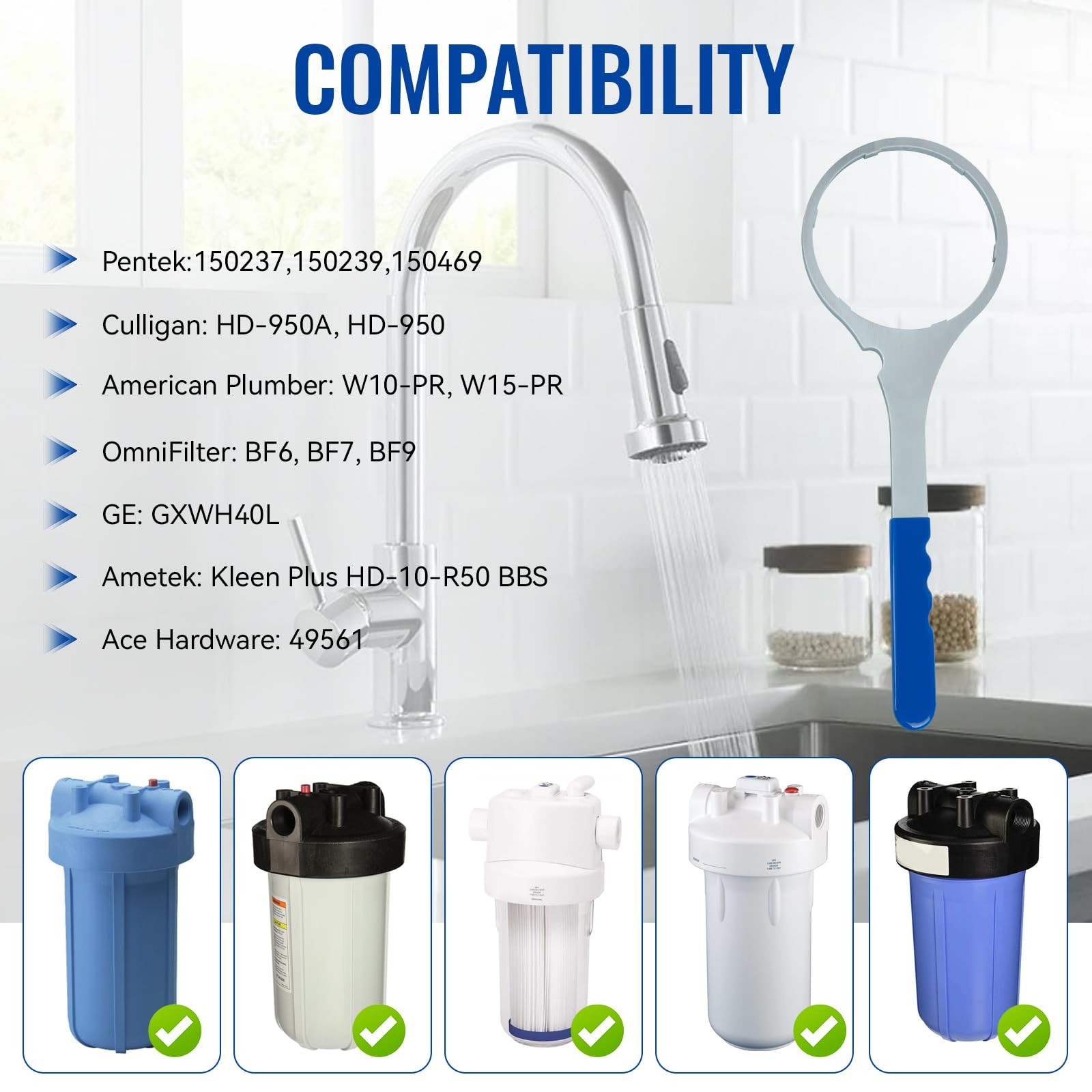 SPBW5 Heavy Duty Water Filter Housing Wrench, 5.93 In ID Water Filter Wrench …
