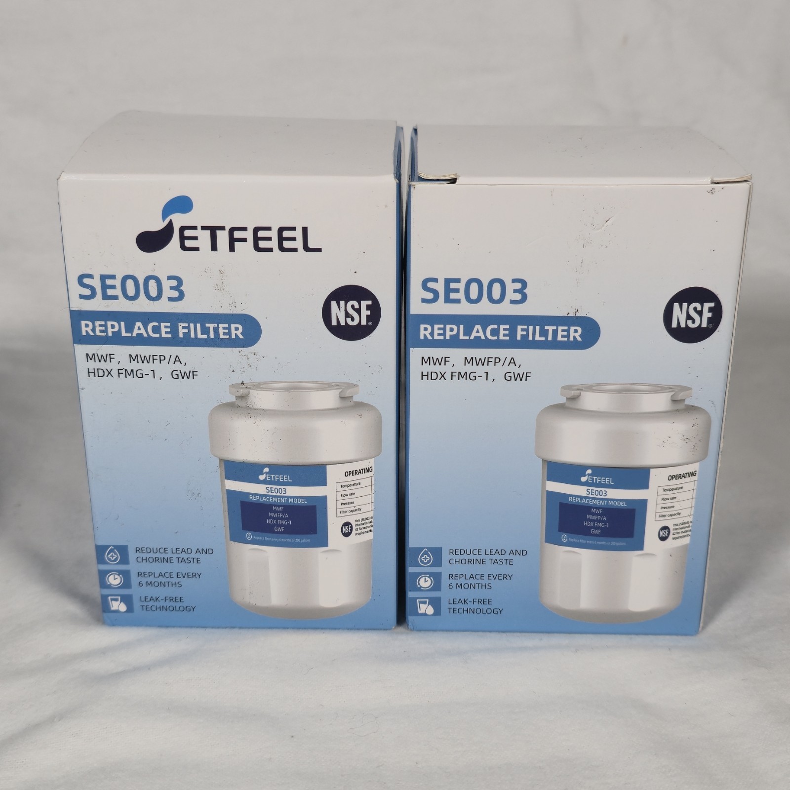 SETFEEL SE003 For GE MWF MWFP/A HDX FMG-1 GWF Refrigerator Water/Ice Filter 2pk
