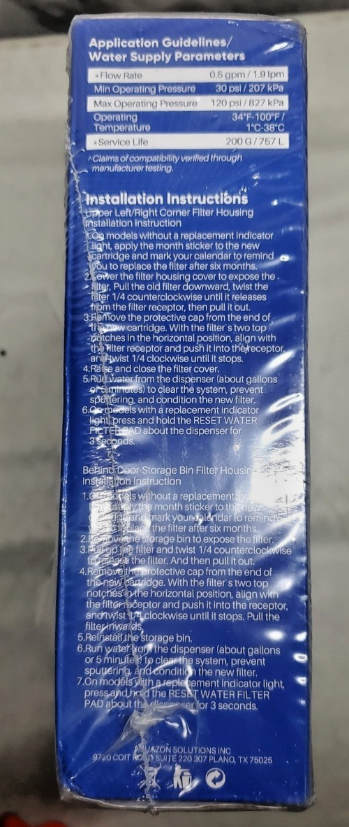 NEW Sealed PurePlus Replacement Water Filters RWF4700AC- 3 Pack, FOR LG