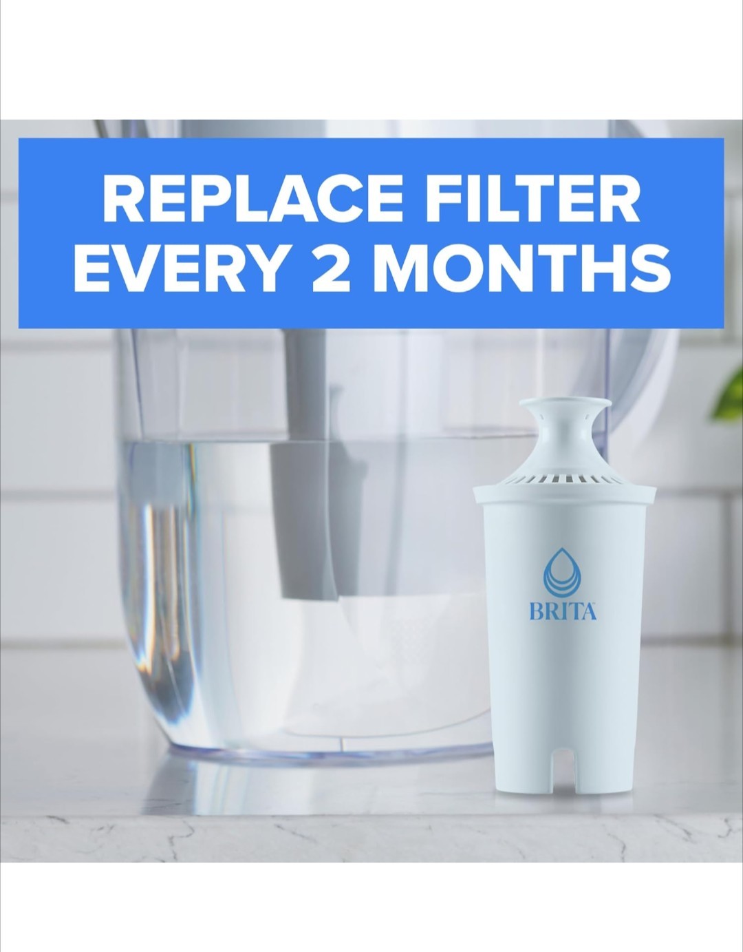 Brita Plus Water Filter, BPA-Free, High-Density Replacement Filter. 2 Packs Of 4
