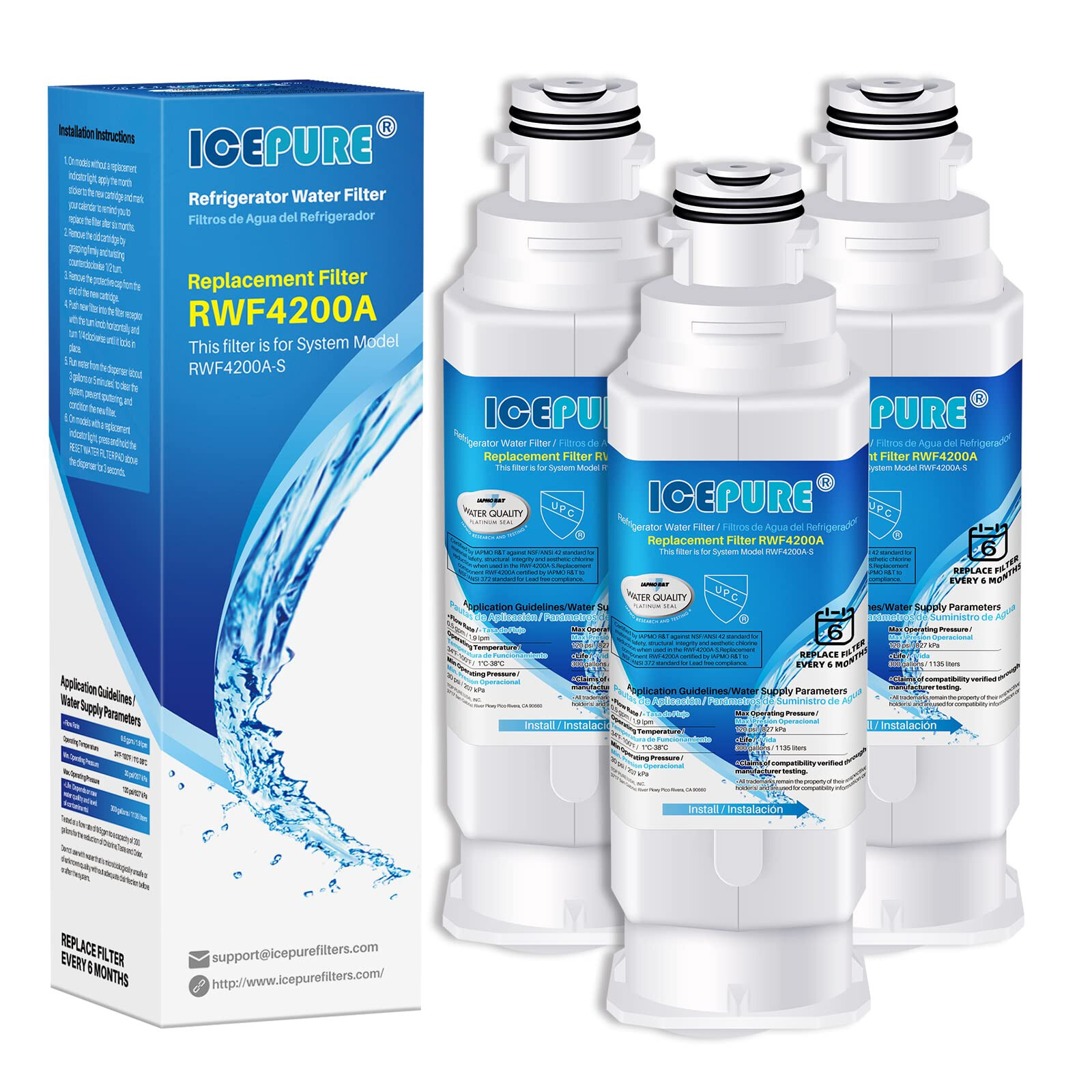 ICEPURE RWF4200A Replacement for Samsung HAF-QIN/EXP, HAF-QIN,DA97-08006C, 3PACK