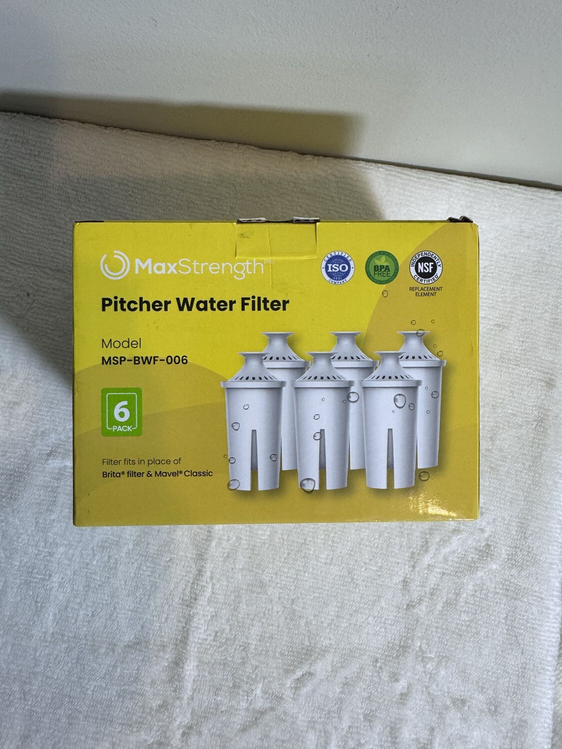 Replacement Water Filters 6pc Set Fits Brita Pitchers & Mavil Classic