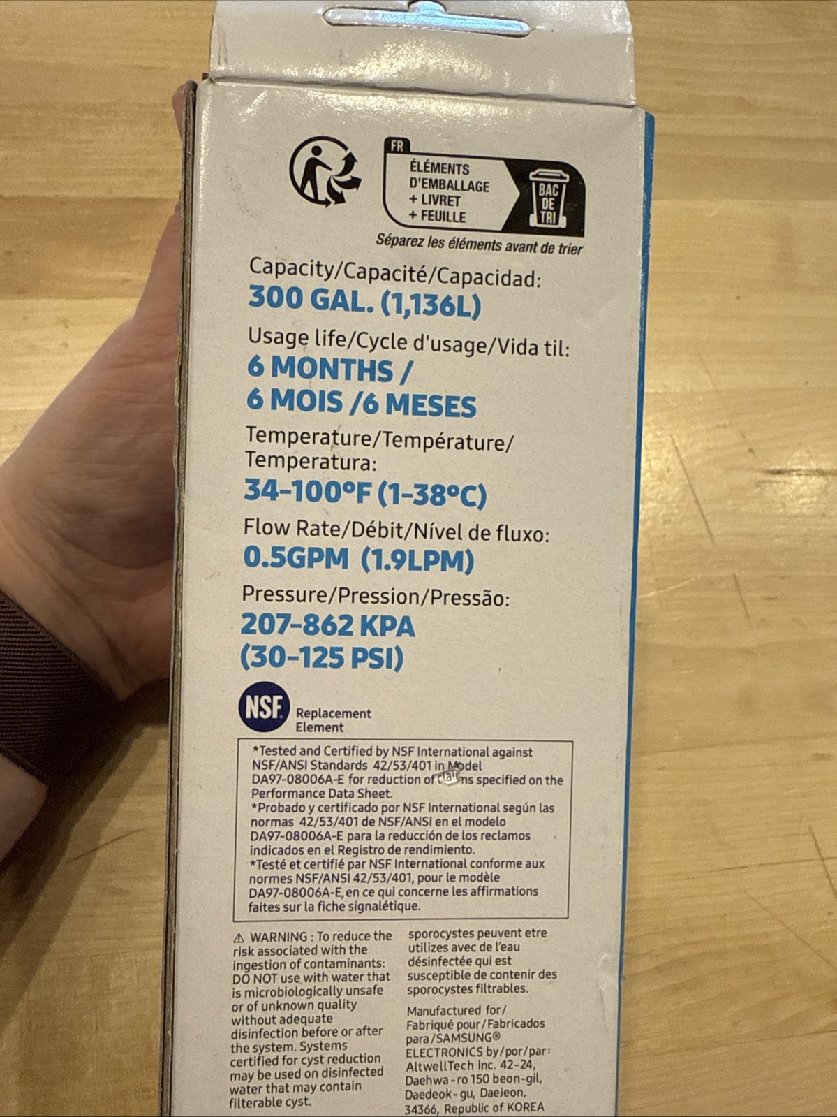 Samsung DA2900020B2P Water Filter