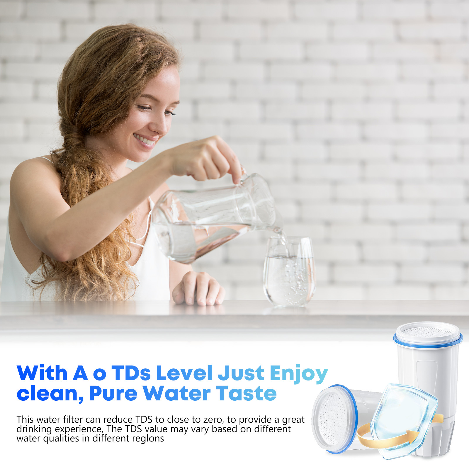 2 Pack Water Filter Replacement Fit for Zero Pitcher and Dispenser ZR-001 ZR-017