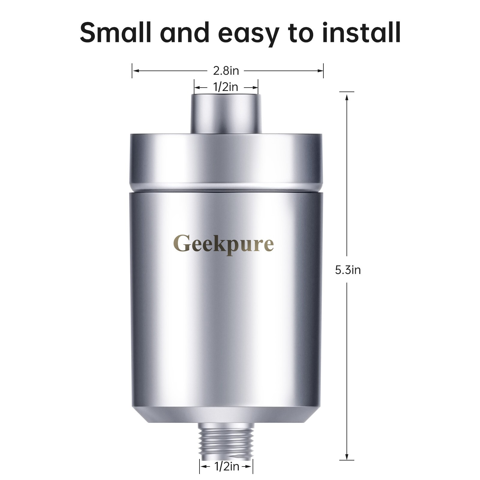 Geekpure 5-stage Shower Filter Reduces Chlorine Odor Rust Improves Skin Hair