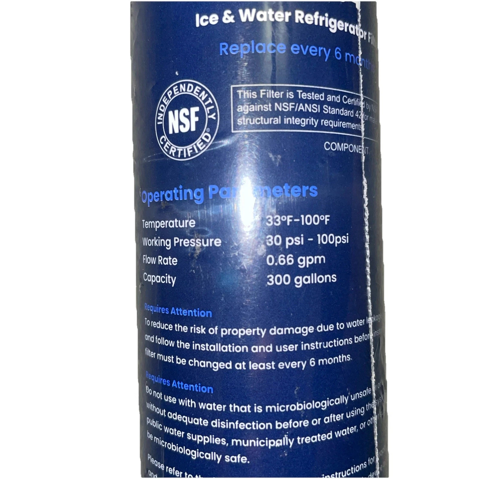 Glacier Fresh GF-004 Ice Water Refrigerator Replacement Filter 300 gal NEW