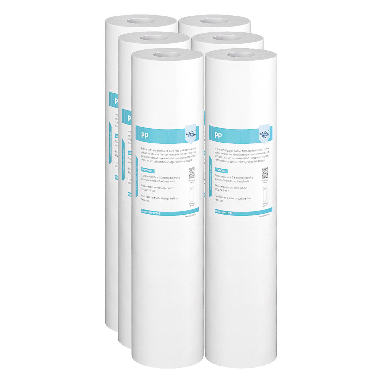 1-6 Pack 1 Micron 20″x4.5″ Big Blue Sediment Water Filter Whole House Cartridges