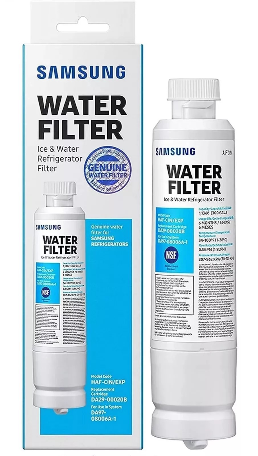 1/2/3/4 PACK Samsung DA29-00020B HAF-CIN/EXP Refrigerator Water Filter New