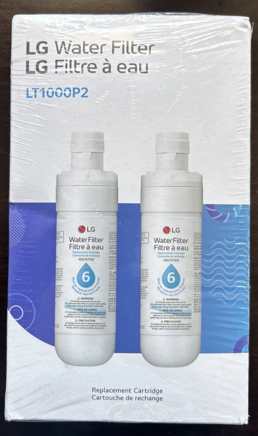 2Pk LG Refrigerator Water Filter LT1000P2 Genuine Replacement Cartridges