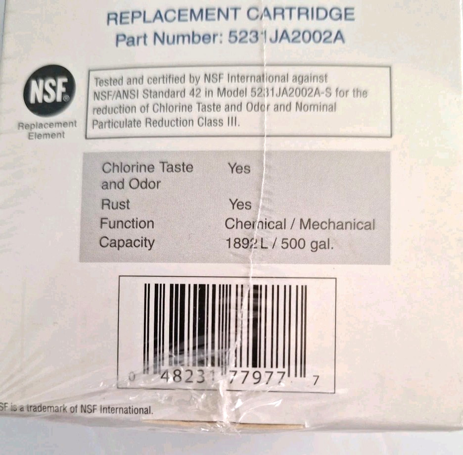 SEALED GENUINE LG WATER FILTER CARTRIDGE LT500P 5231JA2002A 6 MONTH 500 GALLON