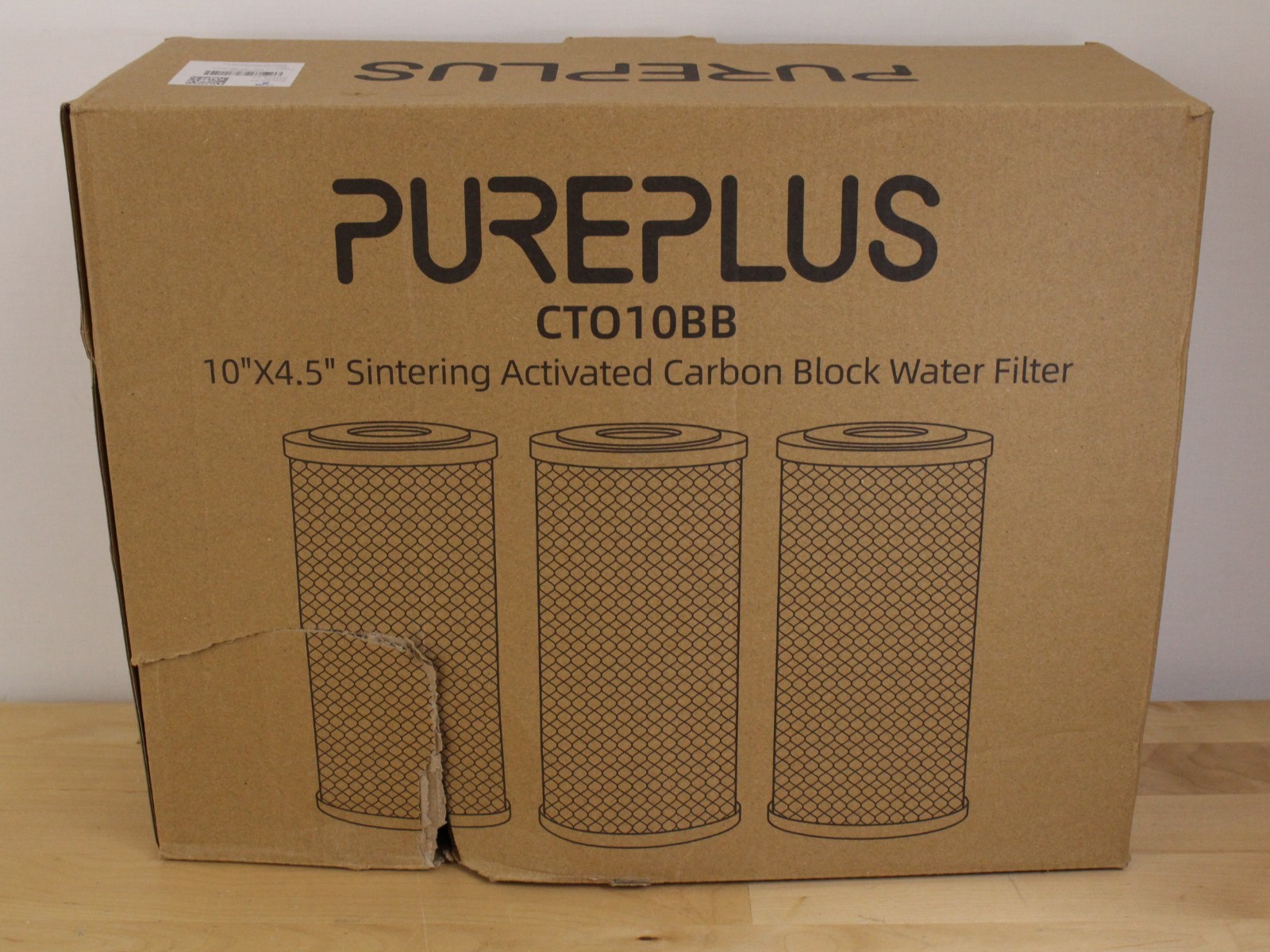 PUREPLUS CT010BB Sintering Activated Carbon Block & KDF Water Filter 10″ X 4.5″
