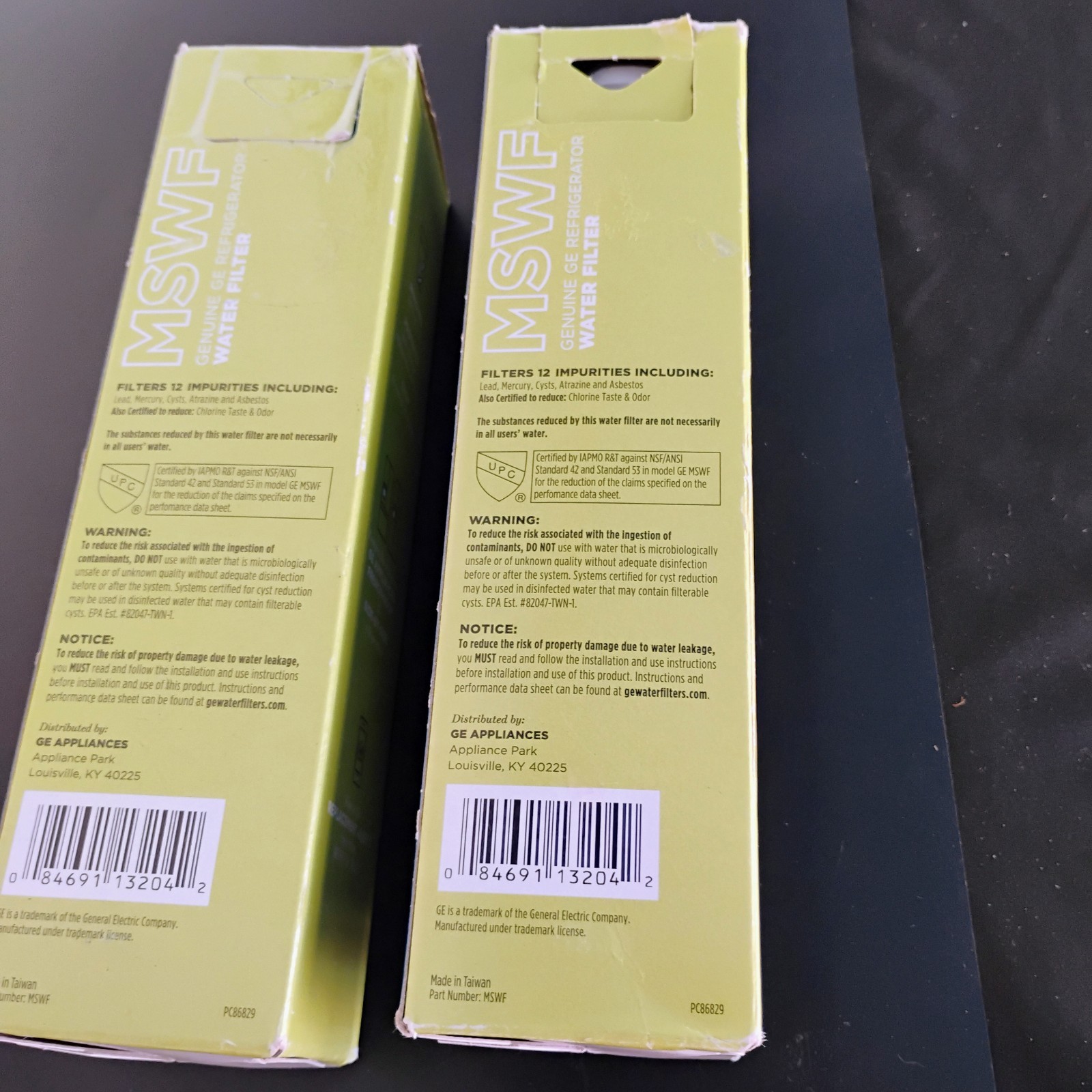 2 NEW Open Box MSWF Refrigerator Water Filters for GE Appliances **GENUINE OEM**