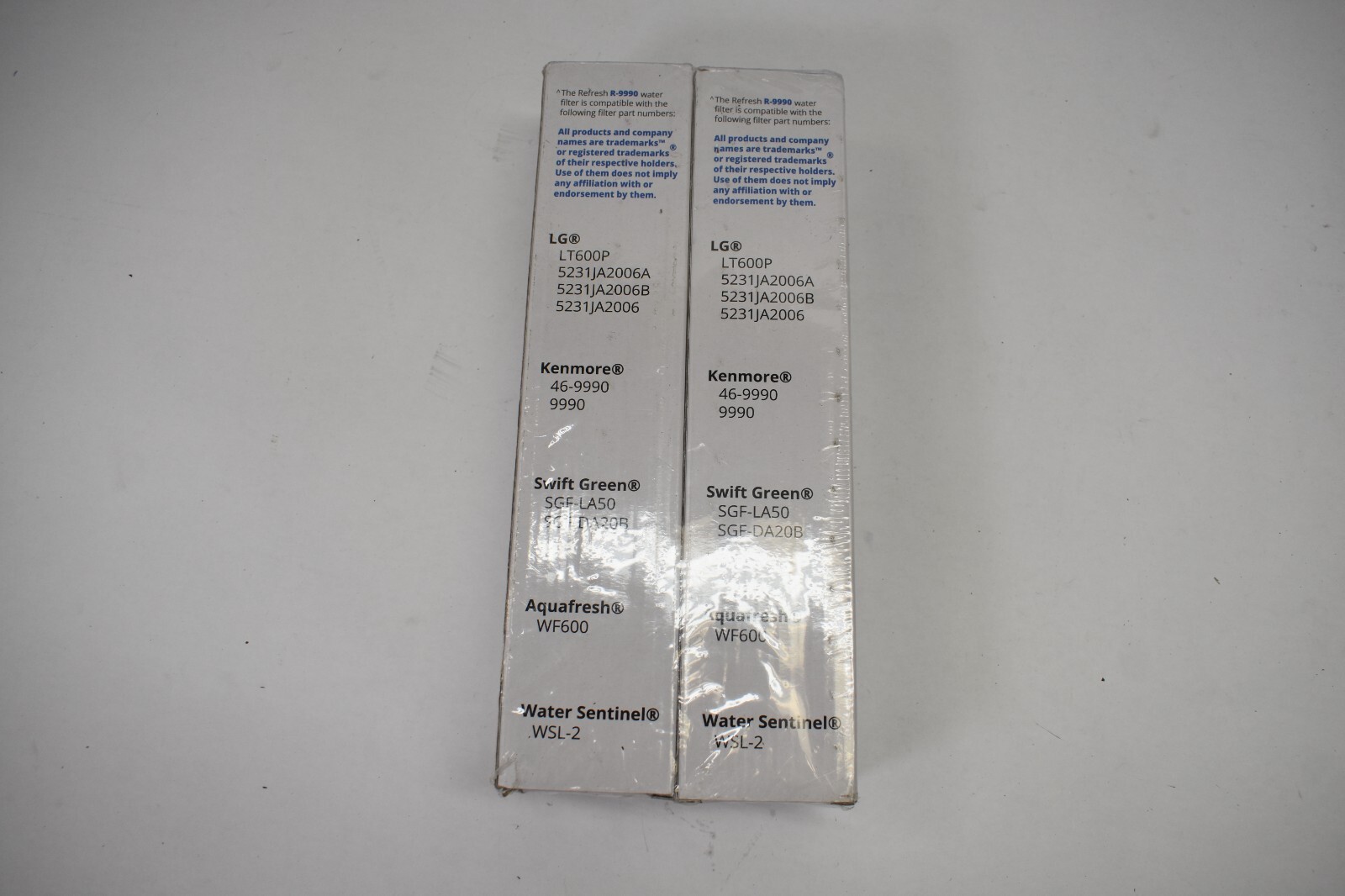 Lot of 2 Refresh Refrigerator Water Filters R-9990 Replacements For LG LT600P