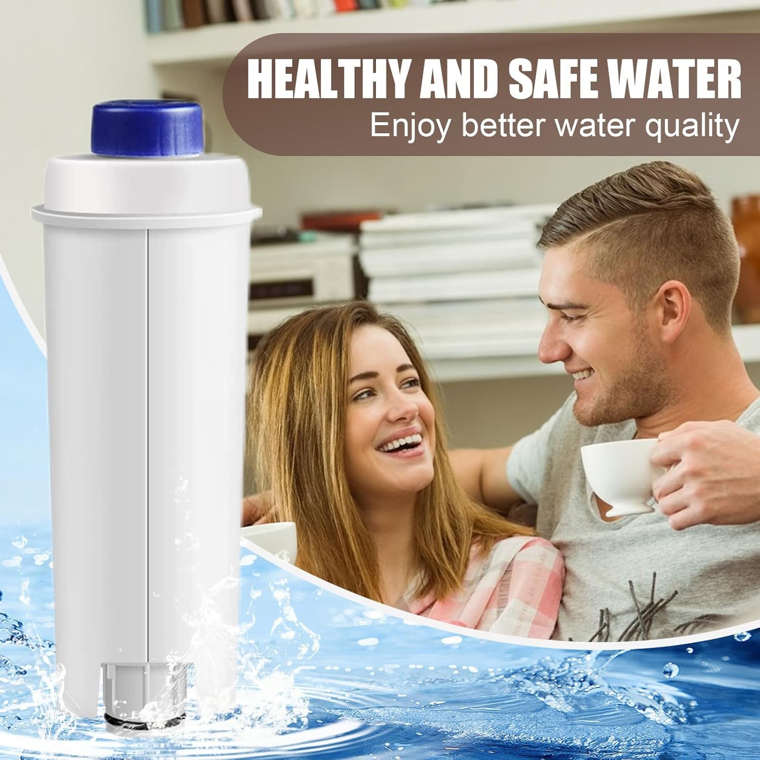 4Packs DLSC002 Coffee Water Filter for Delonghi Water Filter Replacement