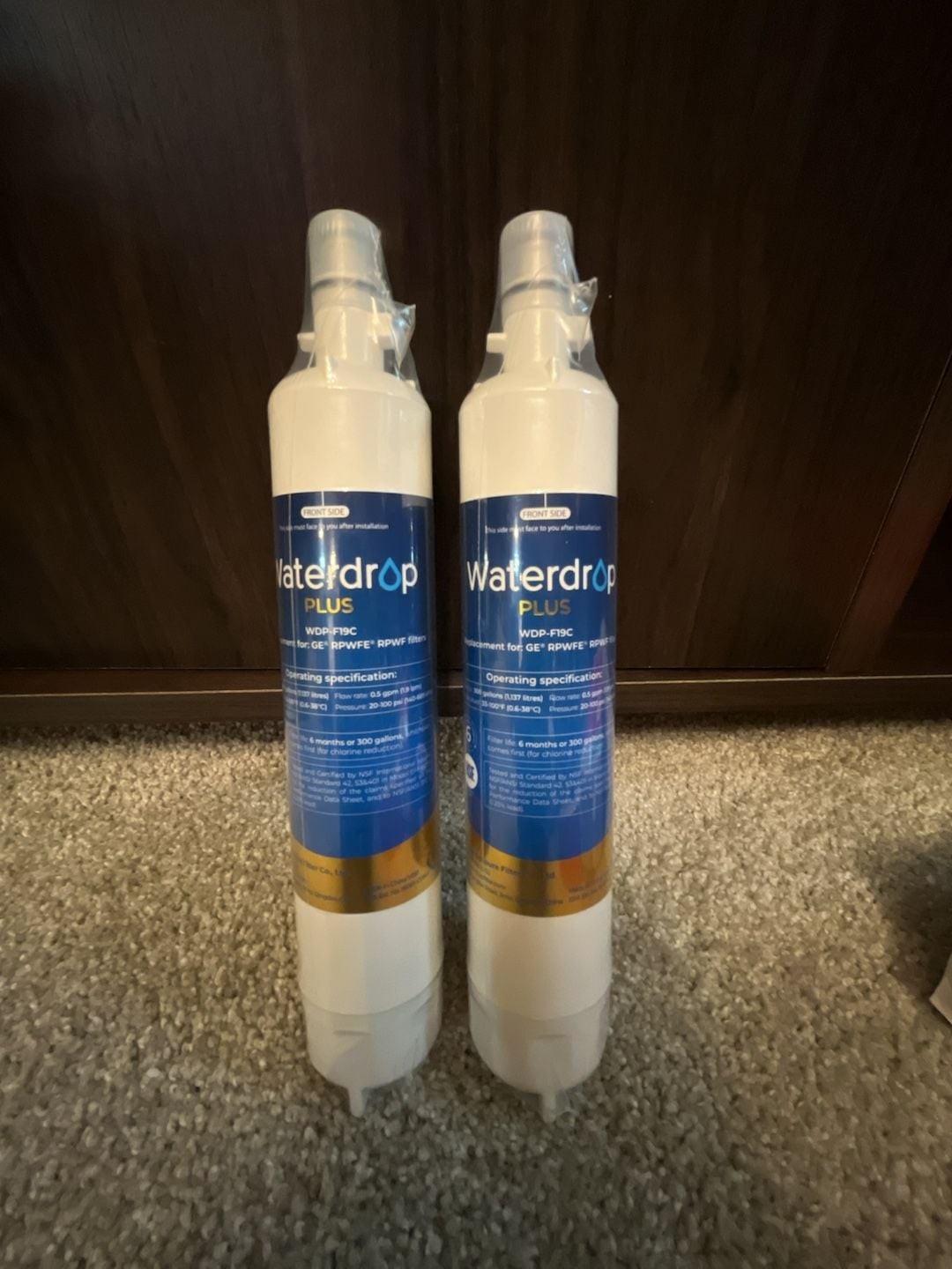 Waterdrop Plus WDP-F19C Refrigerator Water Filter Replacement for GE RPWFE (Pack