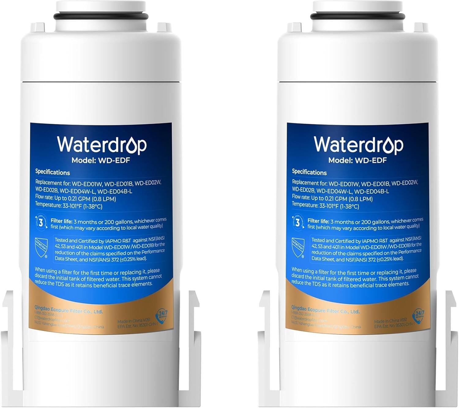 Waterdrop WD-EDF Replacement for Waterdrop Instant Water Filter Pitcher(2)