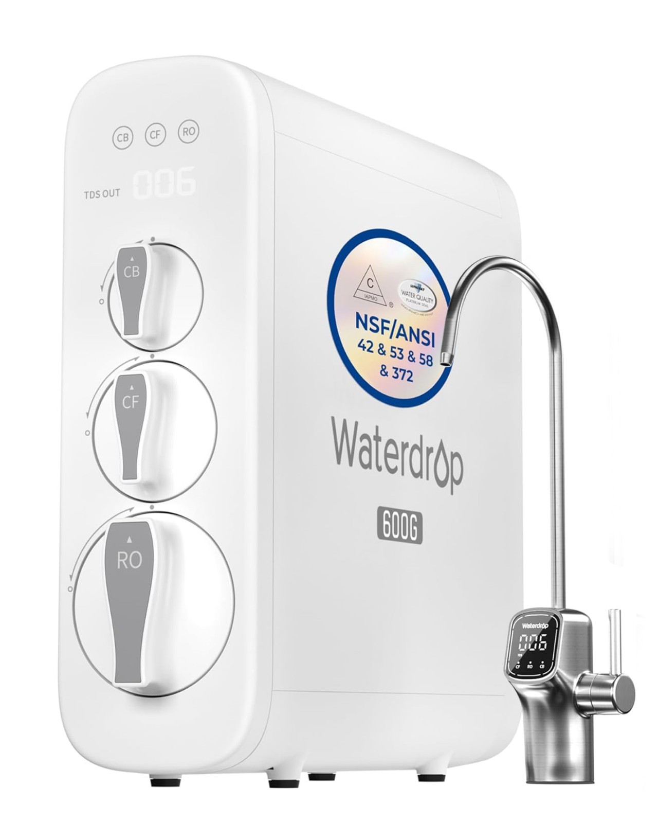 Waterdrop G3P600 Reverse Osmosis System 8-stage Filtration