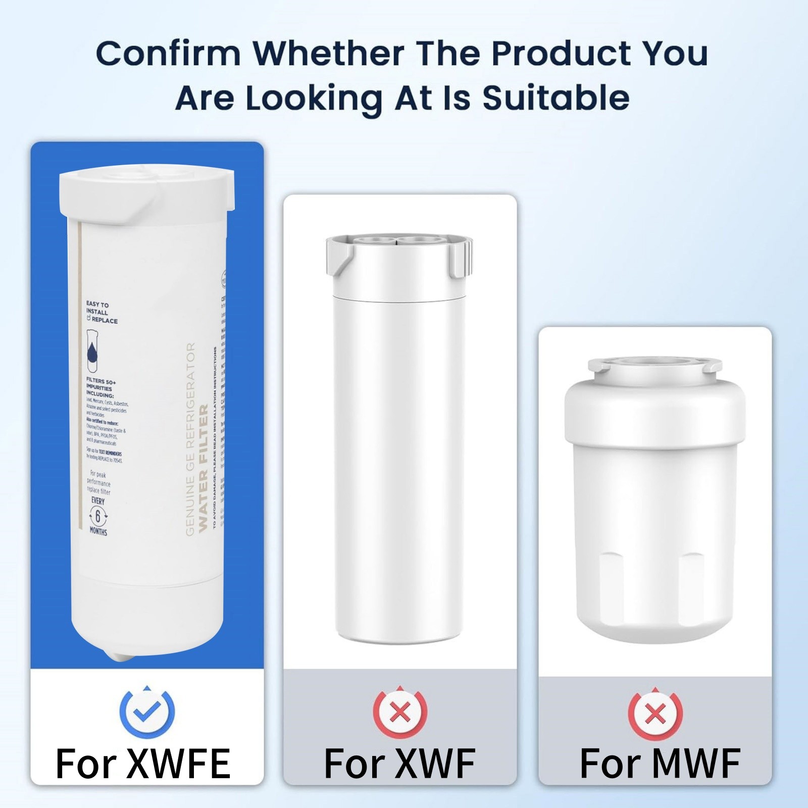 For GE XWFE Refrigerator Filter Water Cartridge Replacement Activated Carbon