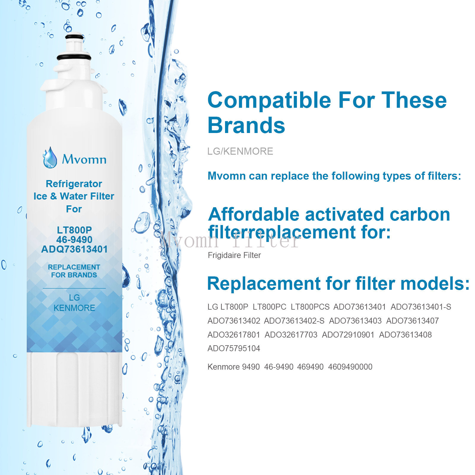 4 Pack Fit For LG LT800P ADQ73613401 HDX FML-4 ADQ73613401-S Water Filter