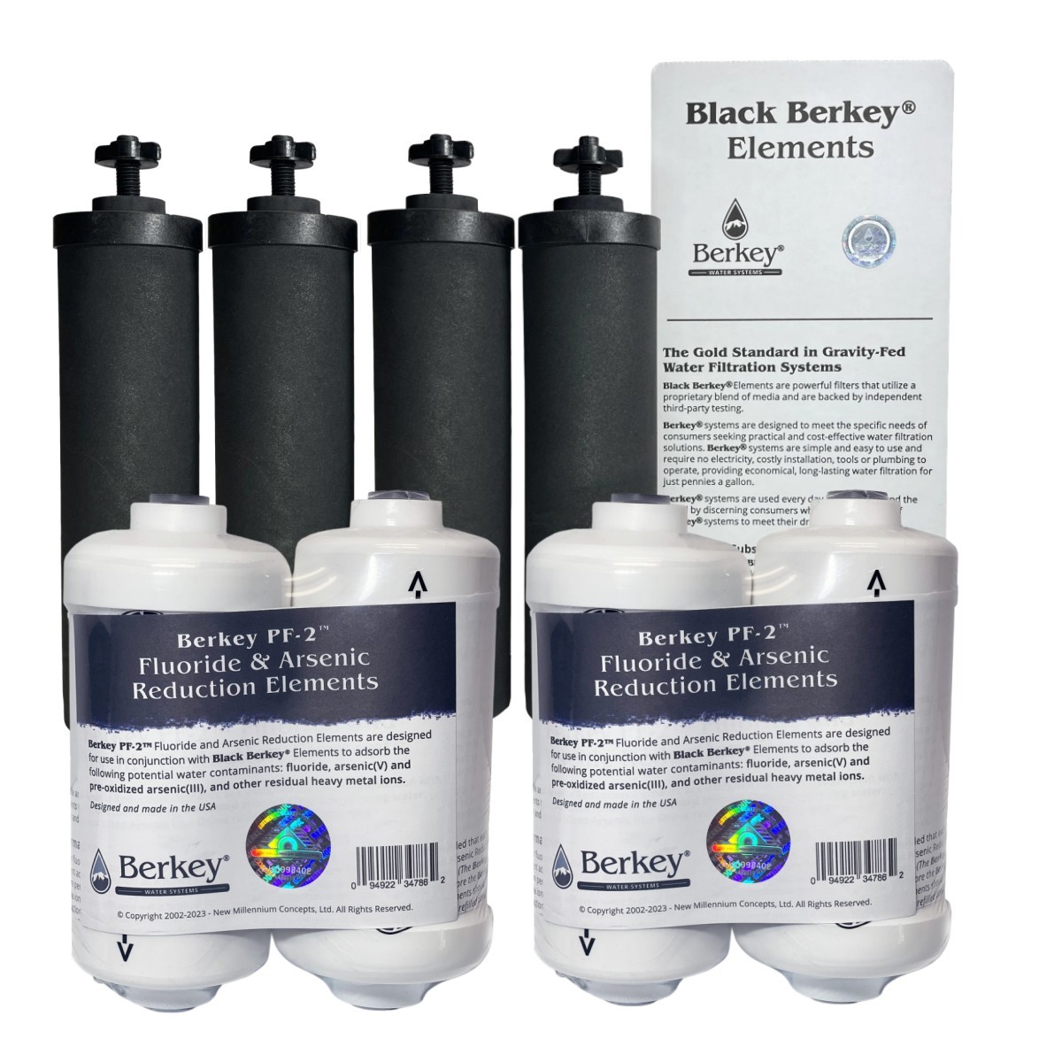 2 Combo, Authentic Black Berkey Filters, PF-2 Fluoride Water purifiers & filters