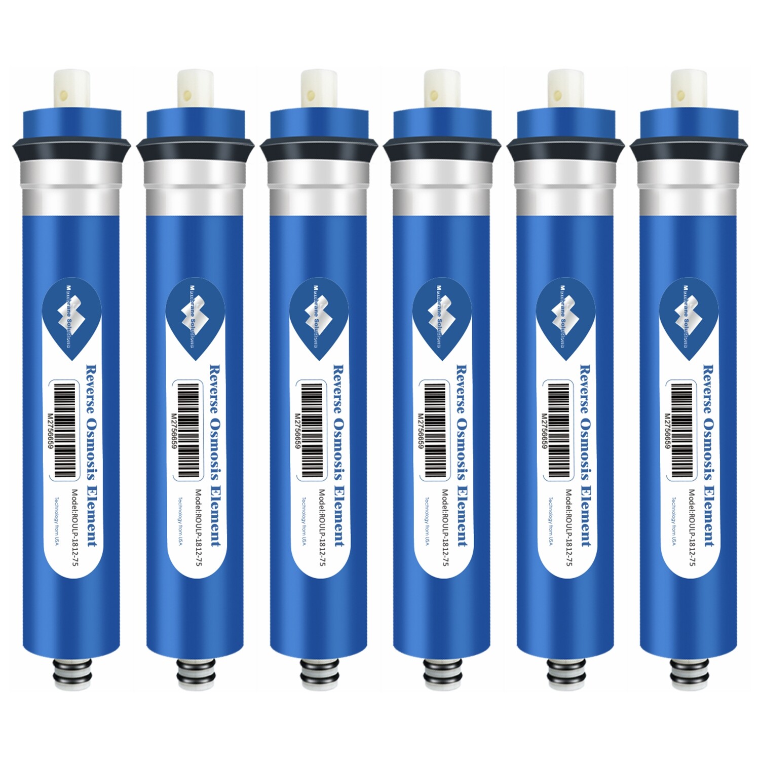 6 Pack 50/75 GPD RO Membrane Reverse Osmosis System Water Filter 1812 Cartridges