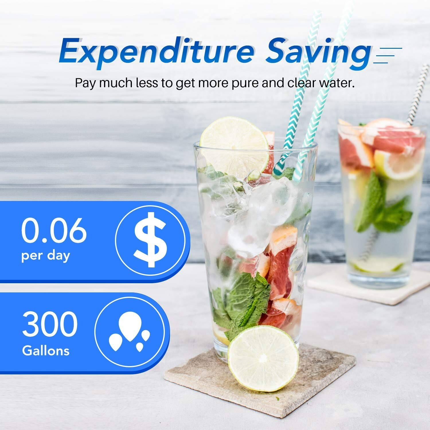 5 Pack Fit For LG LSXS26366S LG LT800P ADQ73613401 Fridge Water Filter Icepure