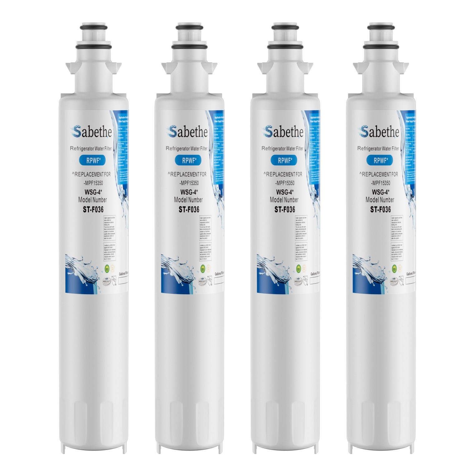 4 Pack Refrigerator Water Filter Replacement for WSG-4, OPFG3-RF300, RWF1063