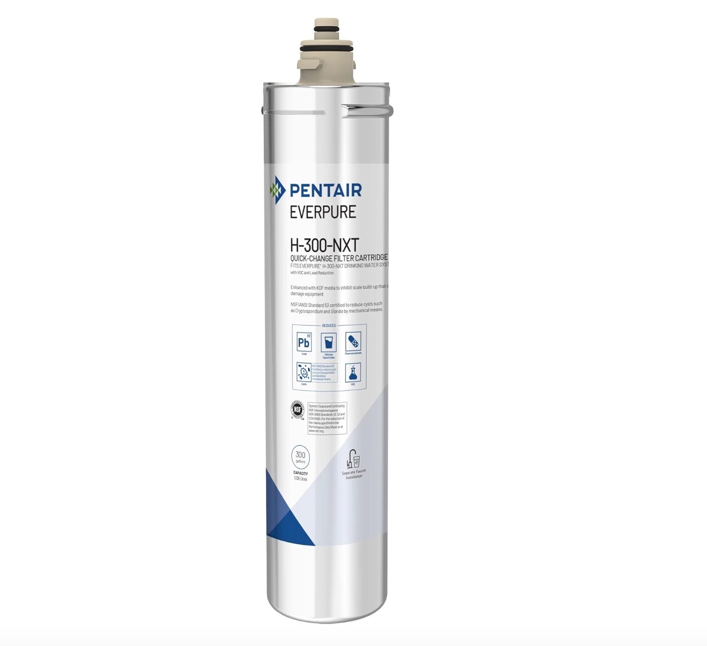 Pentair Everpure H-300-NXT Quick-Change Filter Cartridge, EV927441, 0.5 Micron