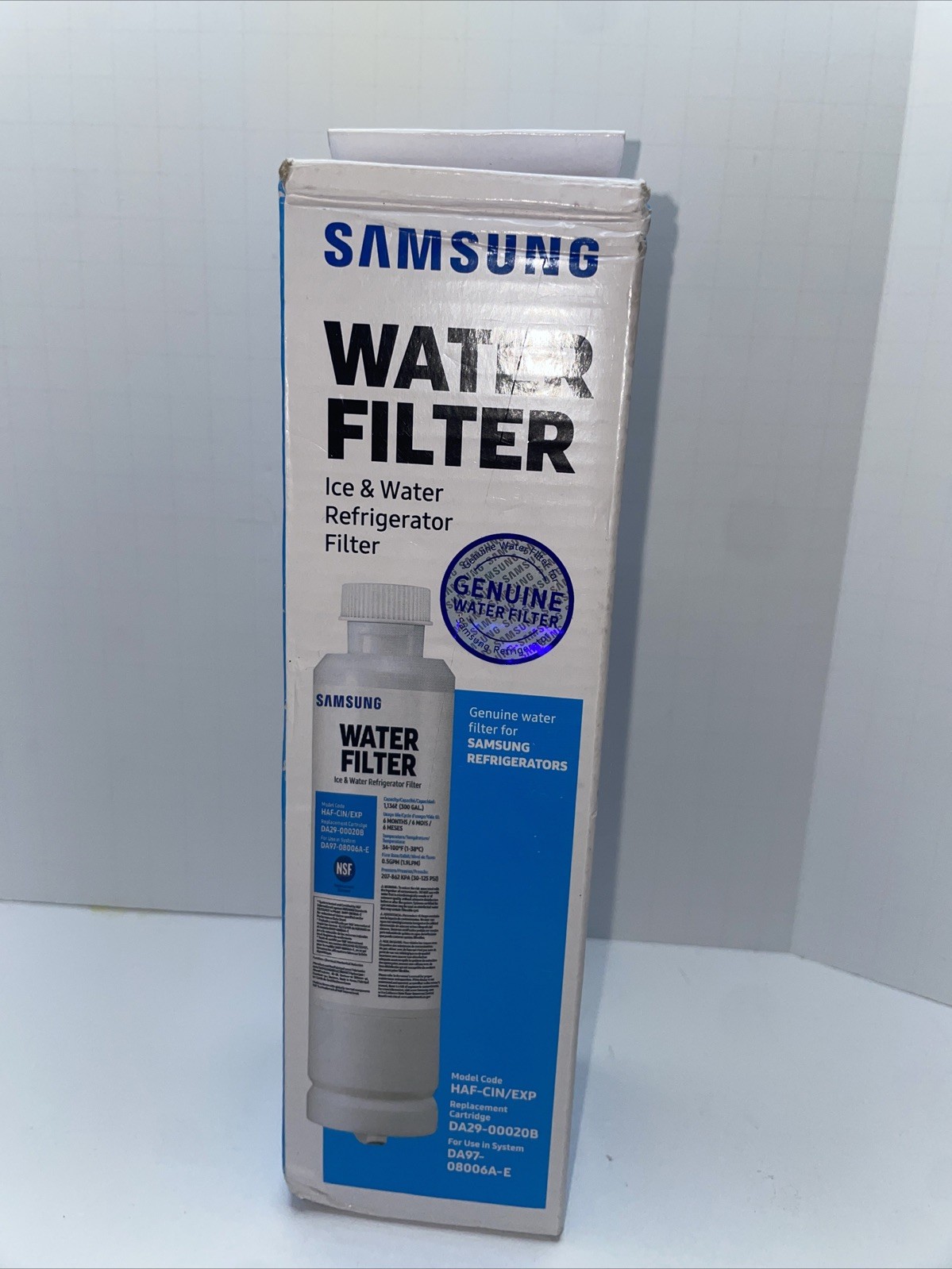 Samsung Genuine Filter For Refrigerator Water & Ice, DA29-00020B, HAF-CIN/EXP