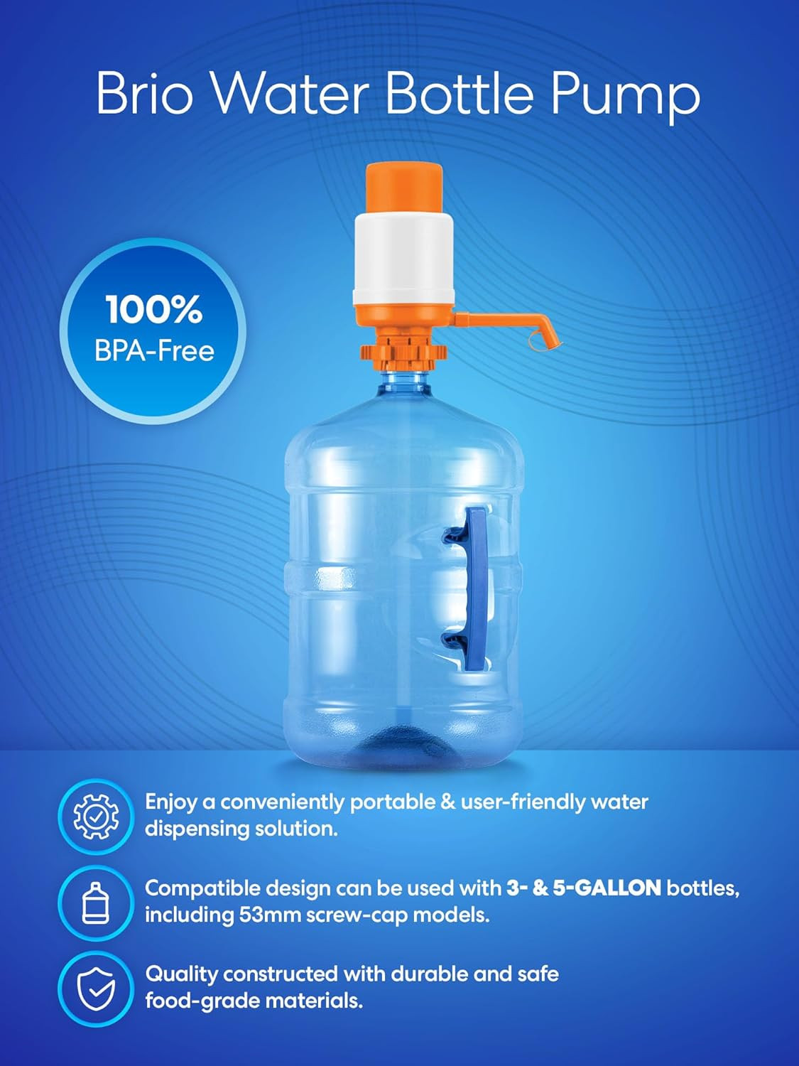 Universal Manual Drinking Water Pump (Orange)