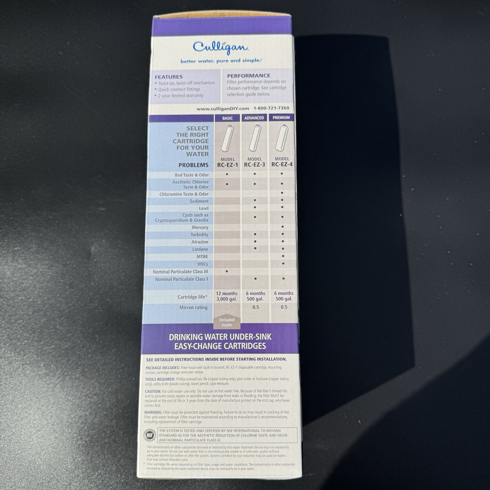 Culligan IC-EZ-1 Basic Filtration Icemaker and Refrigerator Filter Genuine New