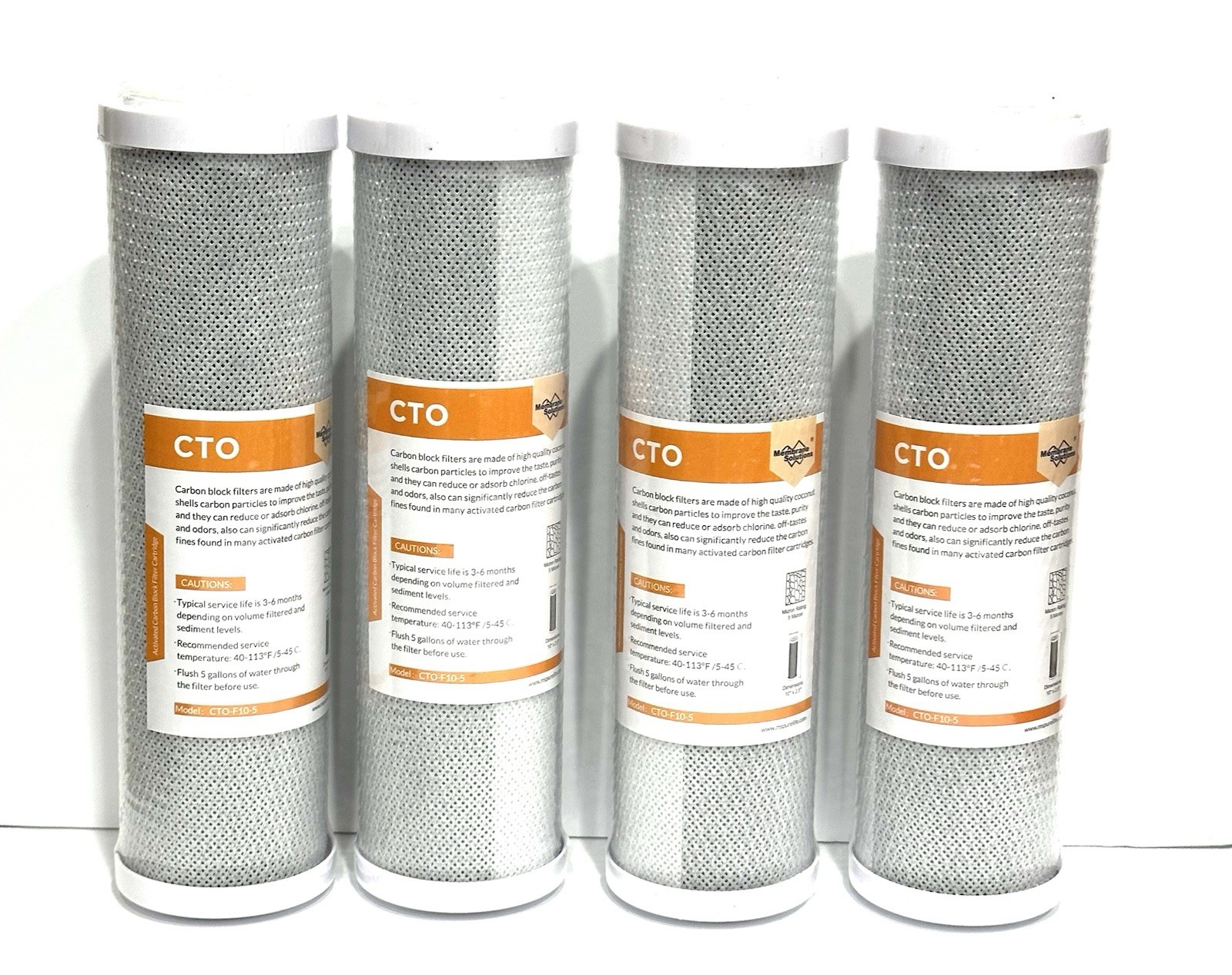 4-Pack CTO Carbon Block Water Filter 10″x2.5″ Replacement for Whole House, New