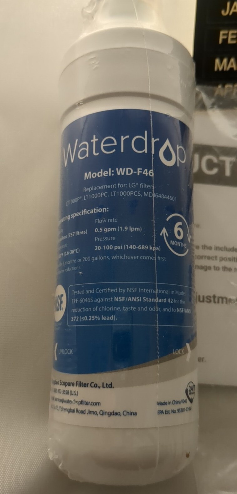 LG Water replacement Filter Wd-f46