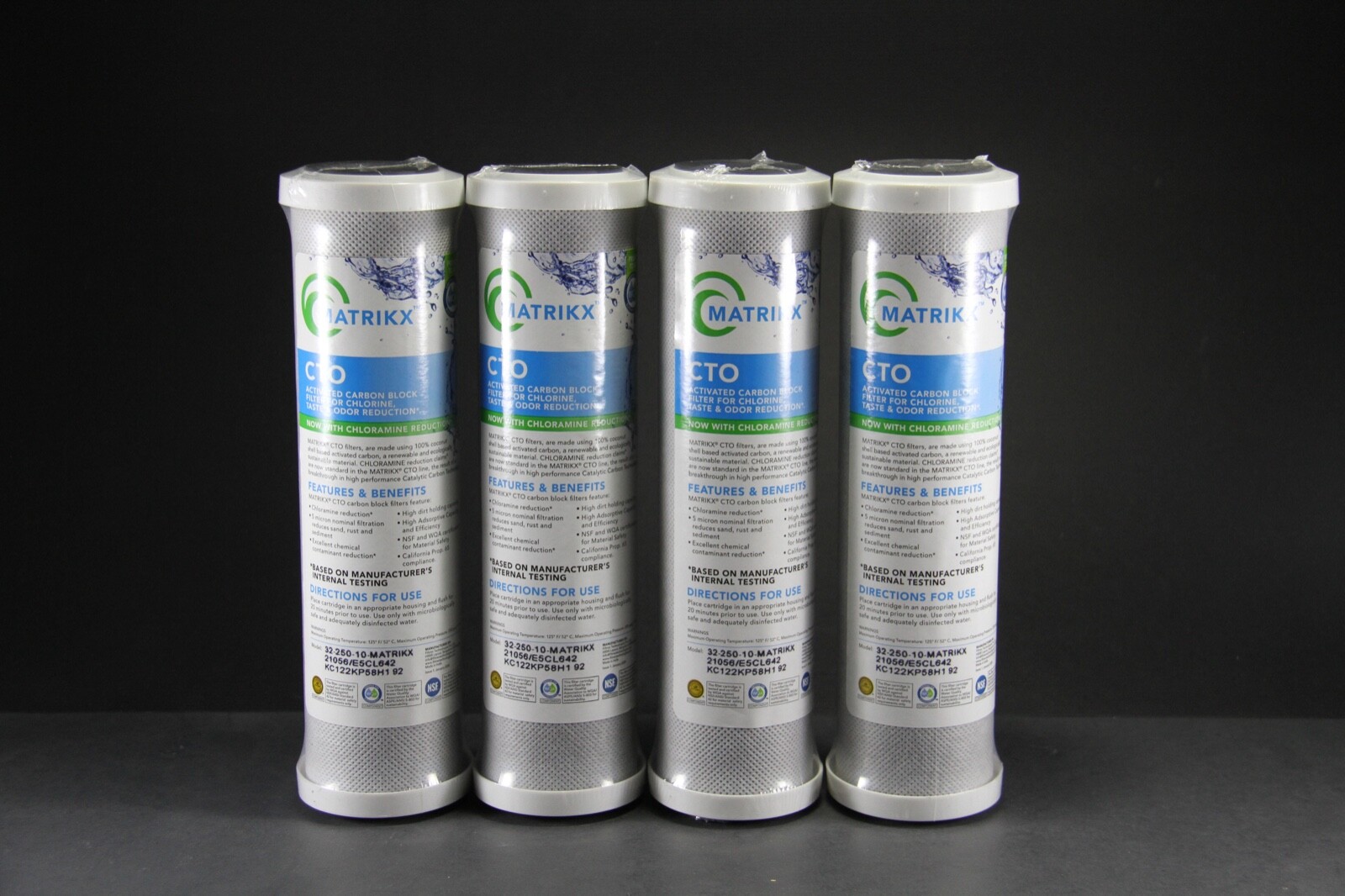 Matrikx CTO Carbon Block Filter 4-Pack (32-250-10-MATRIKX)