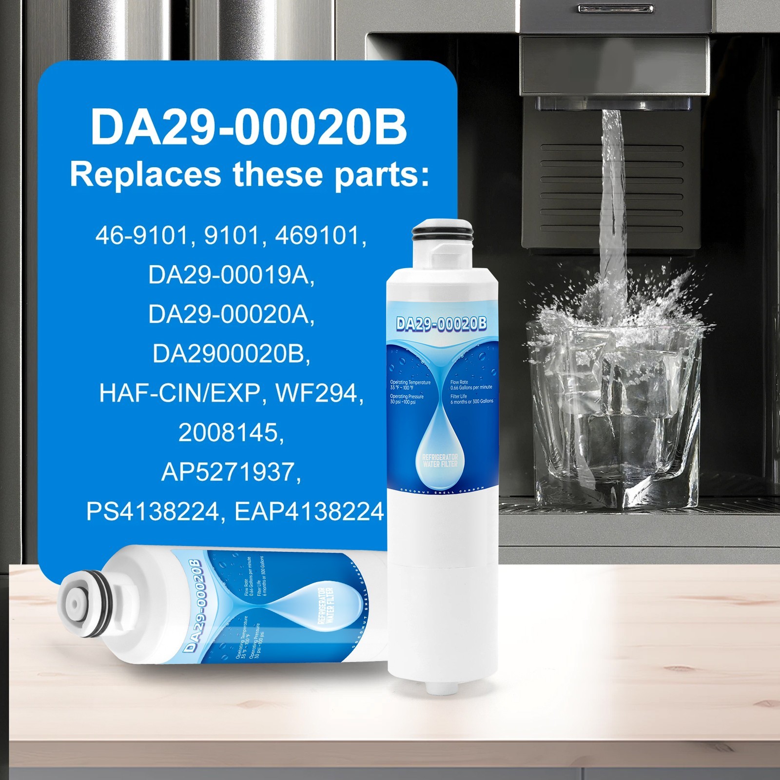 UKF8001 Refrigerator Water Filter replacement for Maytag UKF8001AXX750 3 packs