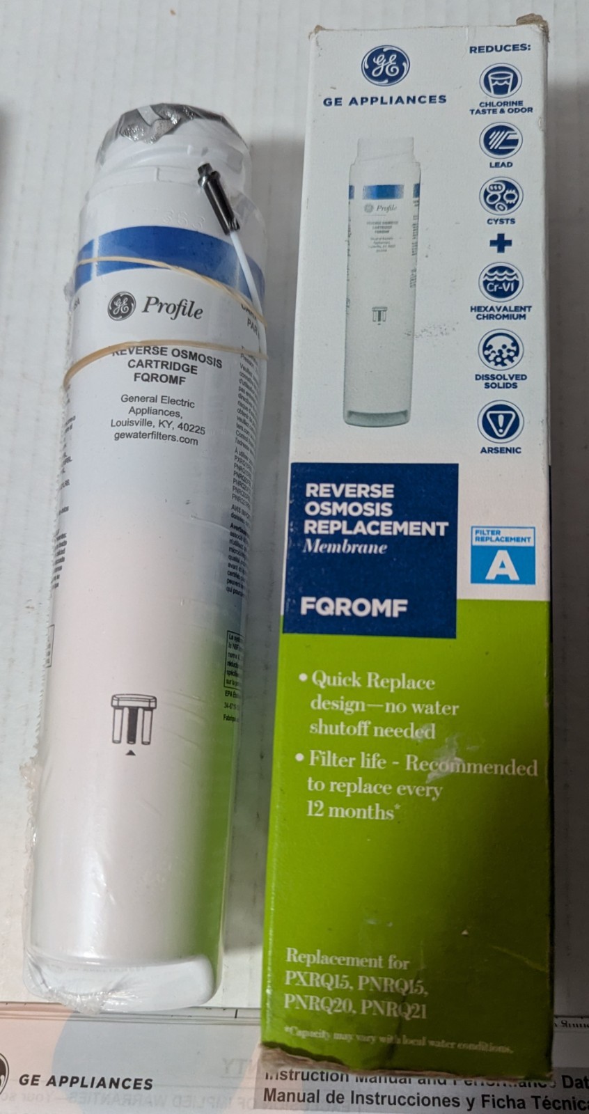 2 GE FQROMF Reverse Osmosis Replacement Membrane Filters