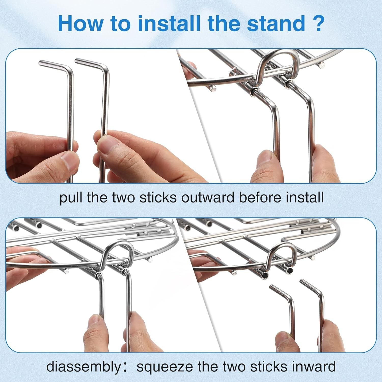 Gravity-Fed Water Filter System Stand, Detachable Stainless Steel Stand Compa…