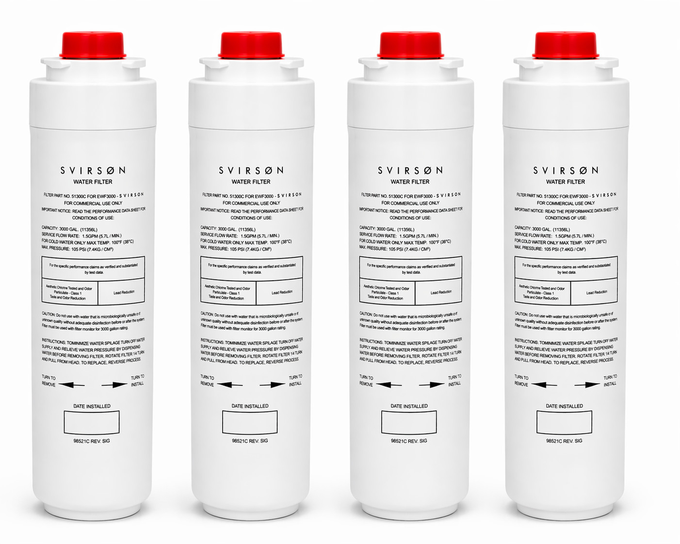 SVIRSON 51300C Water Filter Replacement for Elkay EWF3000 | 4 Pack | US stock