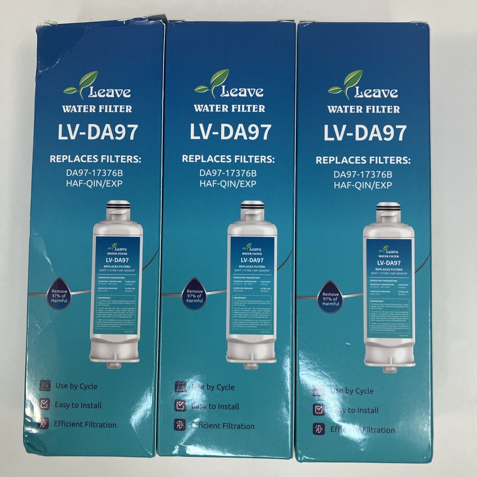 LV-DA97 Leave Water Filter fits DA97-17376B HAF-QIN/EXP 3 Pack NEW