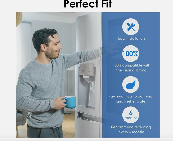 Redypure 6 Pack Refrigerator Water Filter Fit for LG LT700P ADQ36006101 46-9690