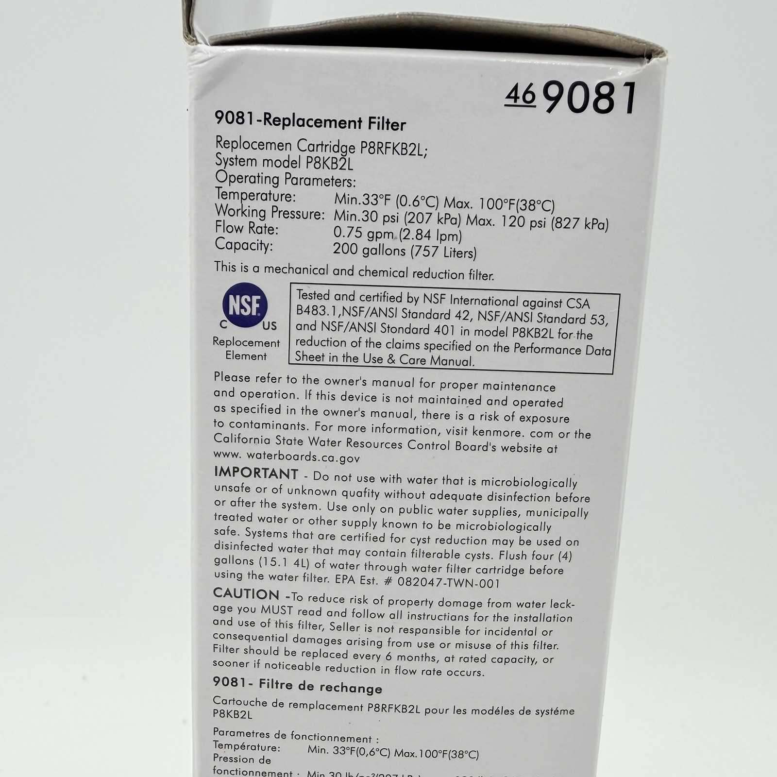 1 Pack Kenmore 9081 Replacement Refrigerator Water Filter 46-9081 NEW