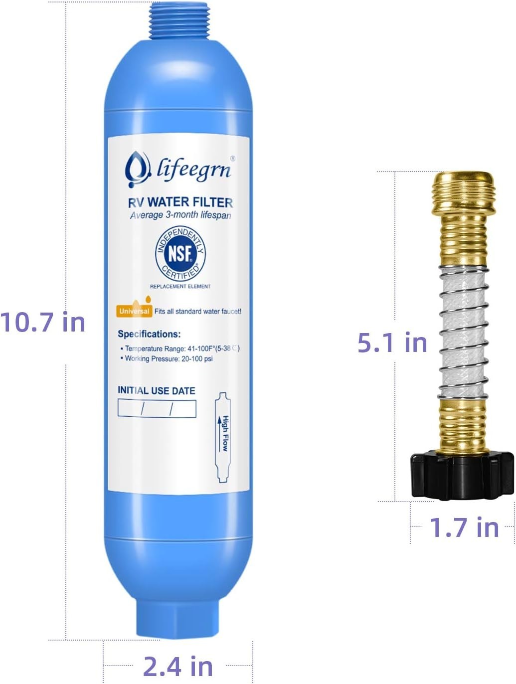 Durable Carbon Fiber RV Water Filter – Quick Install, 2 Pack for Camping and RVs