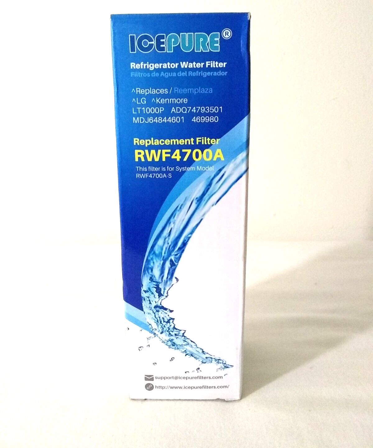 Ice Pure Refrigerator Water Filter Replacement Filter #RWF4700A New