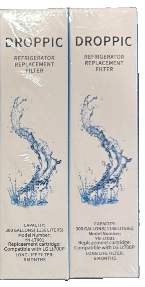 2 Droppic Refrigerator Filter, Pack of 2 NEW, compatible with LG700P LT700P (F5)